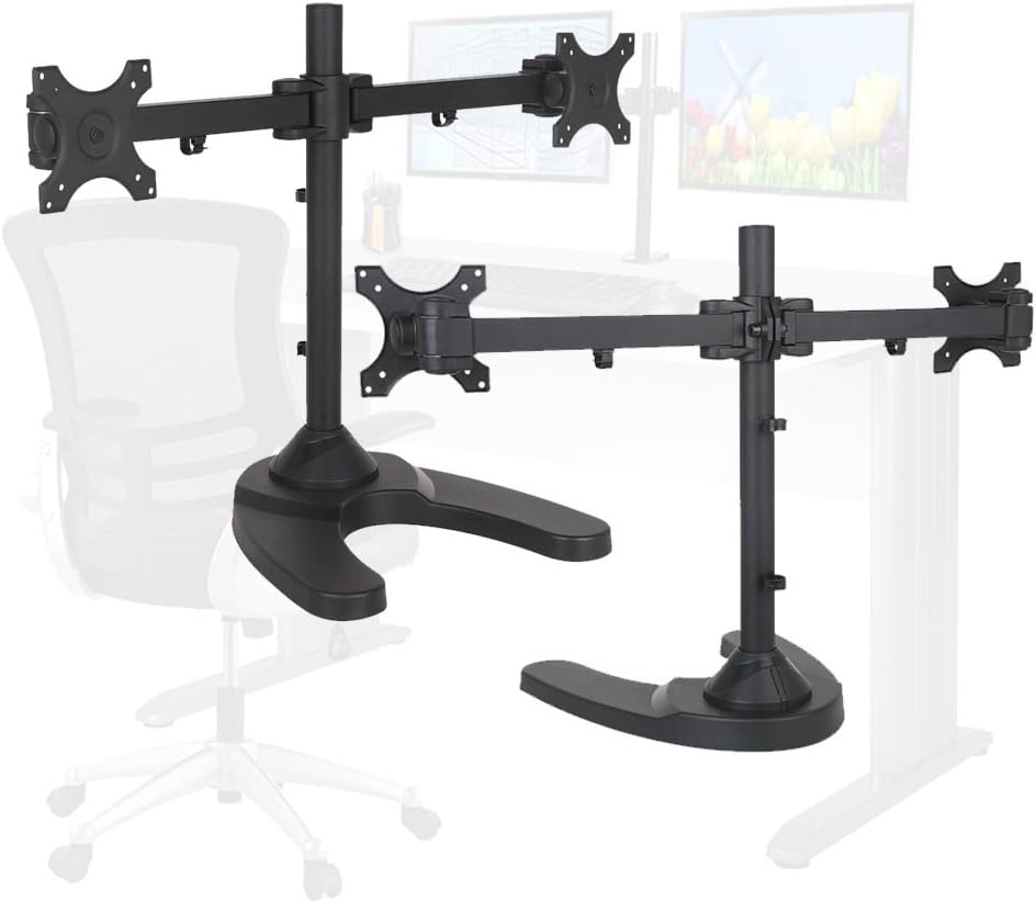 Freestanding Dual/Two LCD Monitor Desk Stand Holds Monitors