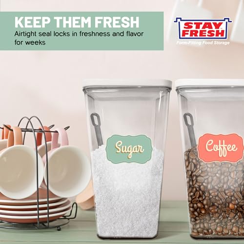 Kitchen Discovery Plastic Storage Container with Lid Airtight Food Storage Container Retains Freshness of Cereal, Snacks, Crackers, Coffee, and Pantry Staples – Multipurpose Storage with Spoon - Image 3