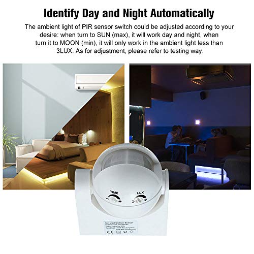 Ajcoflt AC 220 V-240 V 180 Graus Ao Ar Livre IP44 Segurança PIR Infrared Sensor de Movimento Interru