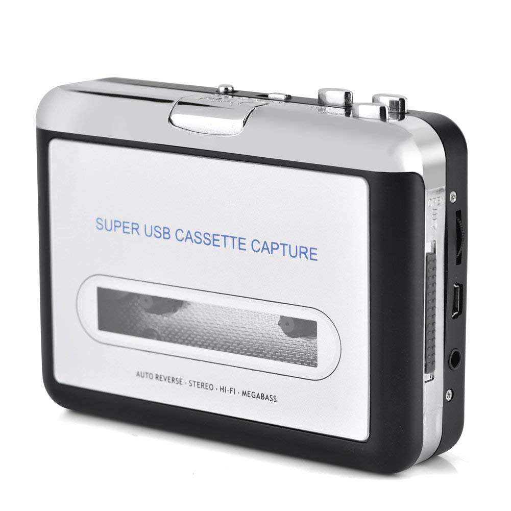 Zerone Tragbarer Audiokassettenkonverter USB-Cassette zu MP3 – Kassettenrecorder mit CD-Kopfhörern, Audio-Wiedergabe & Digitalkonvertierung für alte Tonbänder, kompatibel mit Windows und Mac