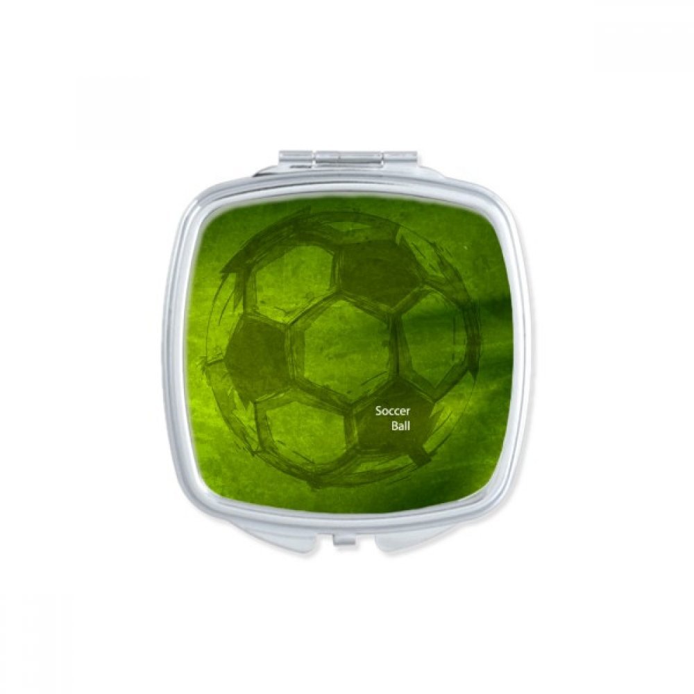 Miroir de poche football noir et blanc petit format portable pour maquillage