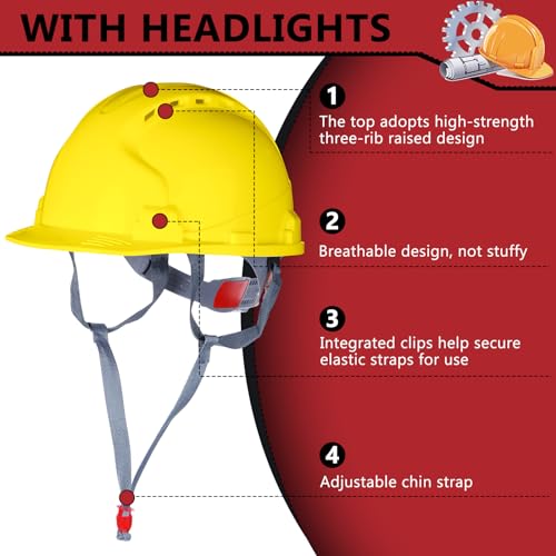 Image of Leumoi 20 Pack Hard Hat Bulk 4-Point ABS Safety Helmets Adjustable