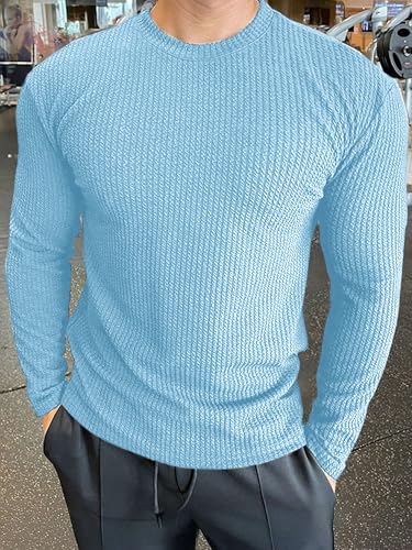 Image of Noble Monk Men's Round Neck T Shirt |Full Sleeves |Solid Pattern | Casual T-Shirt for Men