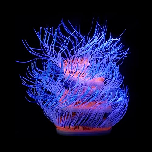 WishLotus Fish Tank Coral Ornaments, Artificial Soft Silicone Aquarium Coral Decorations Colorful...