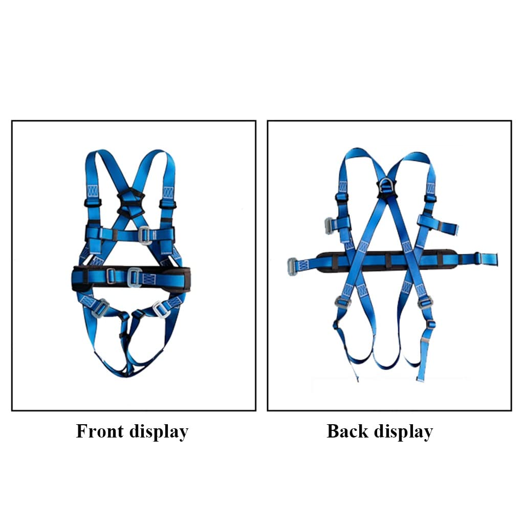 SwaYve Cinturón de Seguridad para Trabajos Aéreos, Kit de Detención de Caídas, Arnés de Seguridad Ajustable de 5 Puntos para Escalada en Roca, Rapel, Esquí Alpino/Double Hook