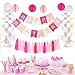 GAKA Hot Pink Light Pink Tissue Paper Tassels Garland Tassel Banner for Party Decorations,15 PC