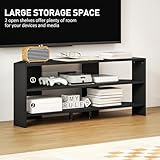 HOMCOM Corner TV Stand for 47 Inch Television, Modern TV Unit with 2 Open Shelves for Living Room, Bedroom, Black - Image 5