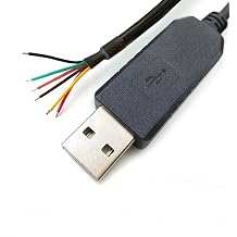 RS485 Adapter Cable USB to RS485 Port Converter Cable with TX/RX LEDs,Wire End, 6ftBlack 6C