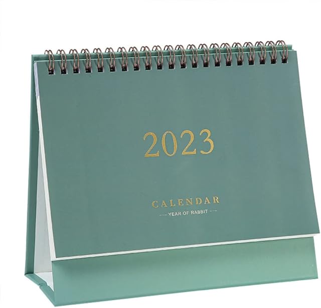 Yananmall Desk Calendar 2023 Standing Flip Desktop Calendar with Thick Paper Twin-Wire Binding for Home Office Plan Schedule