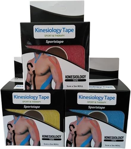 Kit 2 Unidades Fita Kinesio Tape Bandagem Elástica Adesiva Fisioterapia Lesão Muscular Rolo 5cm x 5m