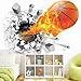 U-Shark® 3D Self-Adhesive Removable Break Through The Wall Vinyl Wall Stickers/Murals Art Decals Decorator (Flying Fire Basketball (19.7