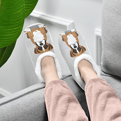 Boxer Terrier Puppy Home Slippers Dog Spa Travel House Slipper Soft Memory Foam Slipper Non Slip for Women Men Hotel Bedroom Shoes Slippers M3