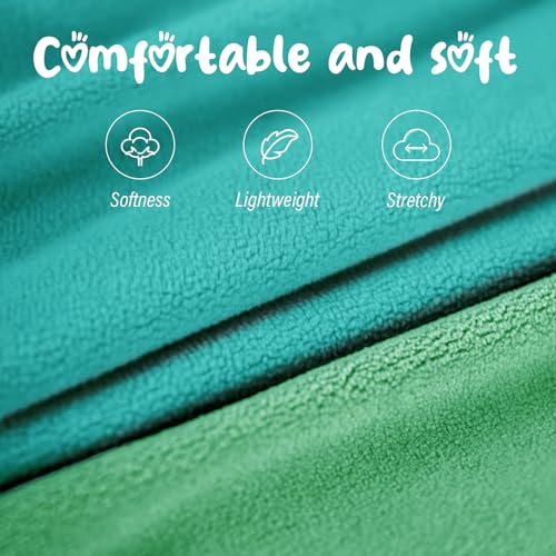 Sahunfri 2 Stück Hundepullover Kleine Katzen Hunde, Warme Weiche Fleecepullover Hundepullover für Kleine Katzen und Hunde mit Leine(Aqua+Green, M)