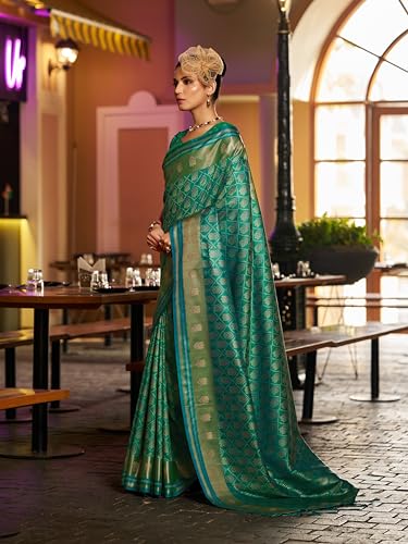 Image of SWORNOF Women's Patola silk saree for Patola festival Wedding silk with rich pallu Design sarees for women with blouse piece