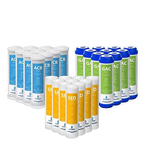 Express Water â€“ 3 Year Reverse Osmosis System Replacement Filter Set â€“ 30 Filters, Carbon GAC, ACB, Sediment SED Filters â€“ 10 inch Size Water Filters