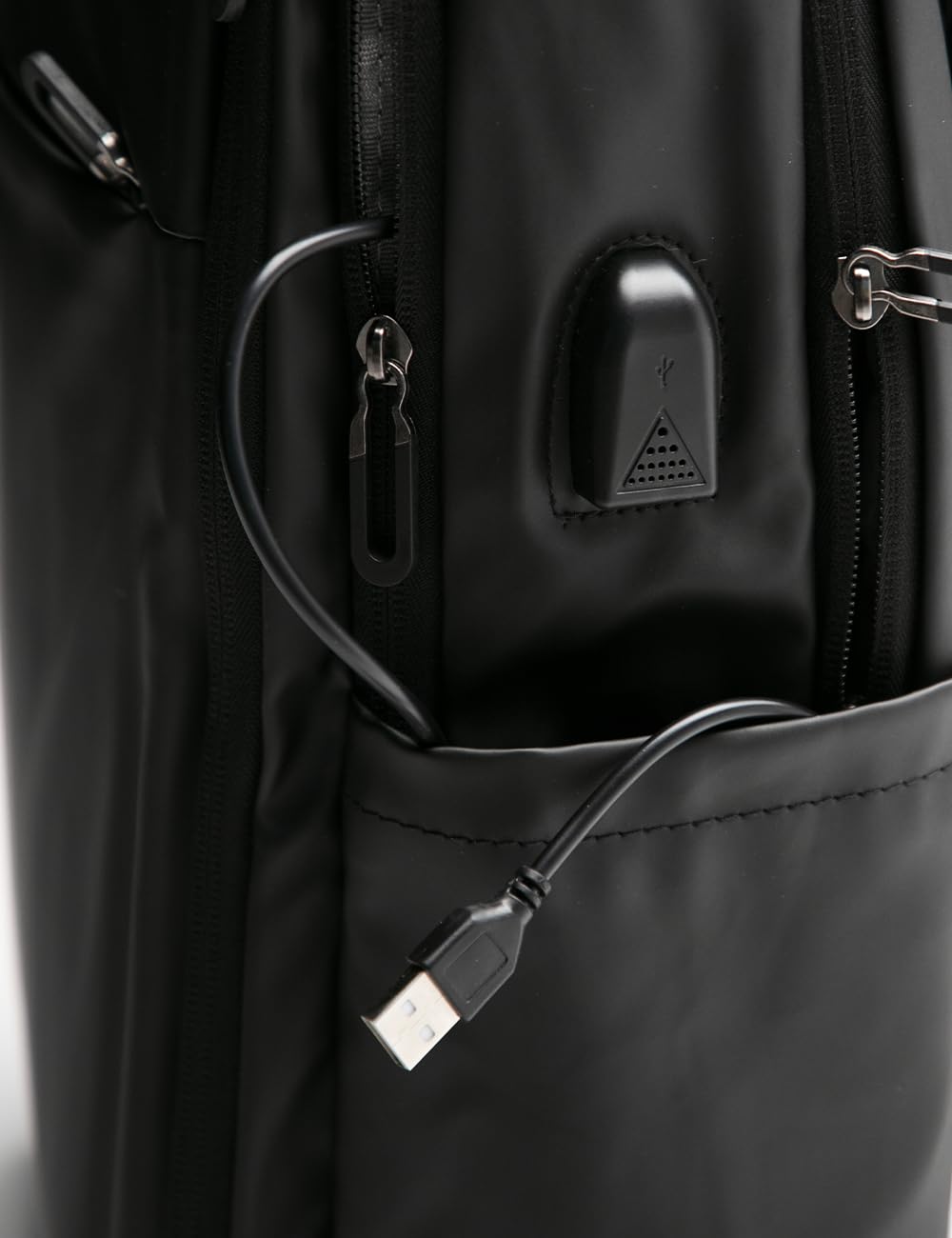BARONE Zaino per computer portatile - grande capacità - Tessuto tecnico Impermeabile - Zaino per PC portatile con USB Charging Port Zaino funzionale per viaggi d'affari unisex