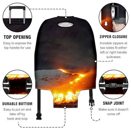 Travel Luggage Cover Suitcase Protector Scratch-Resistant Fit Not Included Suitcase Mount Etna, Italy Eruption M-22-24in3