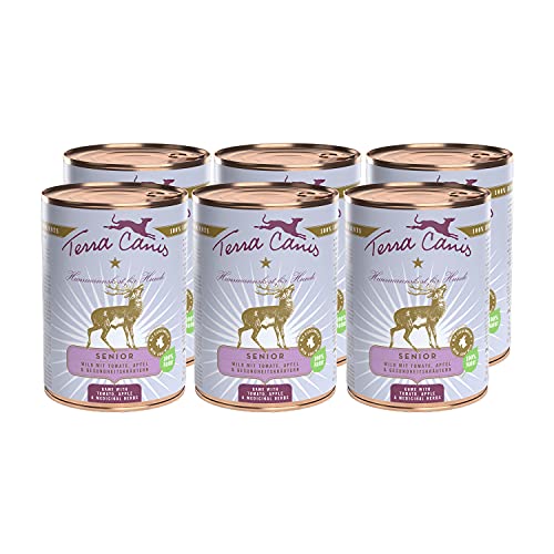 Terra Canis Wild, Tomate, Apfel & Gesundheitskräuter - Senior Nassfutter, 6x400g I Premium Hundefutter in 100% Lebensmittelqualität Aller Rohstoffe I Reichhaltig & gesund I Allergen- & getreidearm