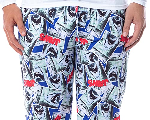 INTIMO Jaws Mens' Classic Film Movie Poster Tossed Print Sleep Pajama Pants3