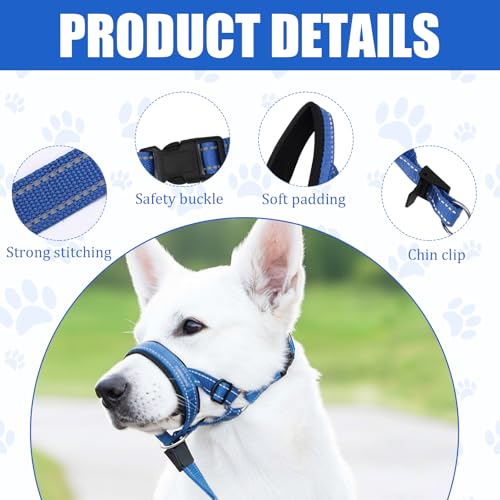 MUYAPAY Collar Adiestramiento Perros Arnés Perro Antitirones Ajustable y Ligero Collar de Adiestramiento Adiestramiento Canino Antitirones Cómodo Seguro para Paseos y Entrenamiento (Azul) - imagen 3
