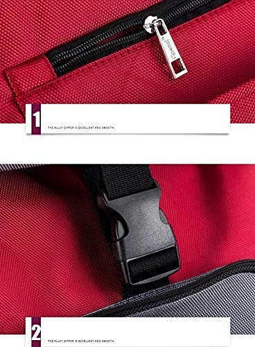 Einkaufswagentaschen,Leichter Lebensmittel Faltbarer Einkaufswagen-Trolley,6-Rollen-Einkaufstrolley-Tasche,Rot – Bild 6