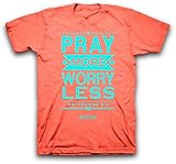 Pray More Worry Less, Tee, 2X, Coral