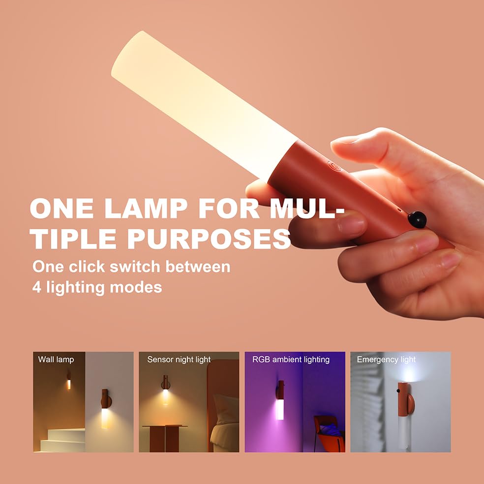 Lámpara de noche con sensor de movimiento recargable miniatura 3