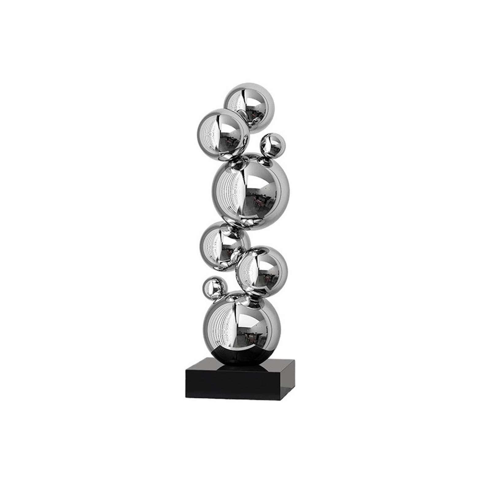 NIUHUAHUI Desktop Ornaments, Minimalist Spherical Tabletop Geometric Stainless Steel Sculpture Art Piece Interior Decoration
