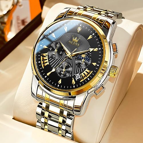 Image of OLEVS Watch for Men Original Chronograph Analog Quartz Waterproof Watch Luxury Premium Businesse Diamond Mens Dress Watches