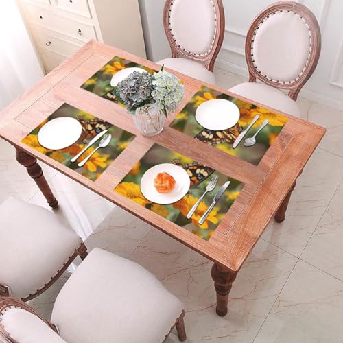 Lot de 4 sets de table antidérapants lavables en PVC pour cuisine