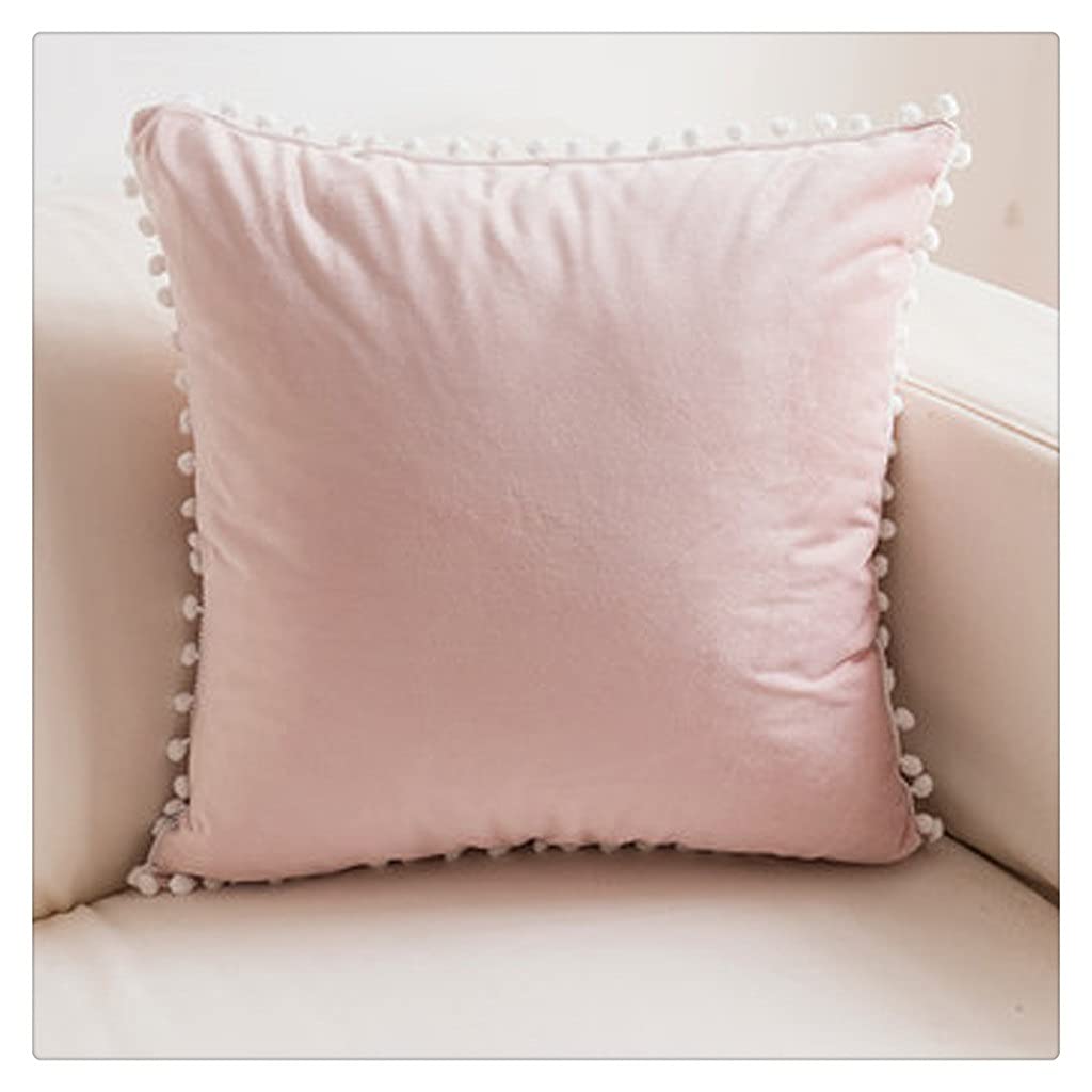 Coussin lombaire en velours rose soulageant le dos avec dentelle élégante 50x50 cm