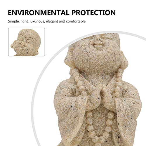Balacoo 56V8ZU10SC821LH6Y7RIJ 2Pcs Mini Buddha Statue Small Monk Figurine Buddha Sculptures Ornament Little Monk Decor Tabletop Tea Set Accessories Diy Bonsai Terrarium Crafts Desk Ornaments thumb #5