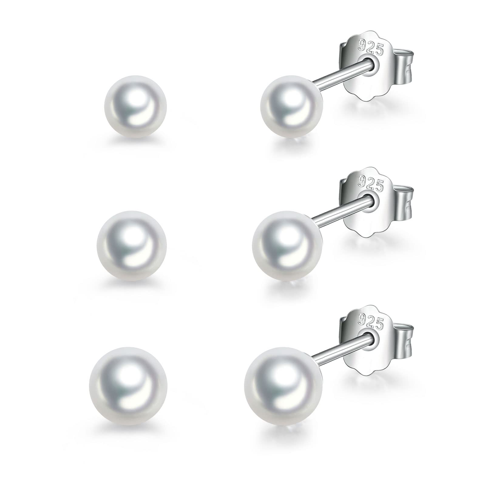 925 Sterling Silber Ohrstecker Set für Frauen - Hypoallergen Kleine Schlafknorpel Studs mit AAAAA Clean Cubic Zirkonia