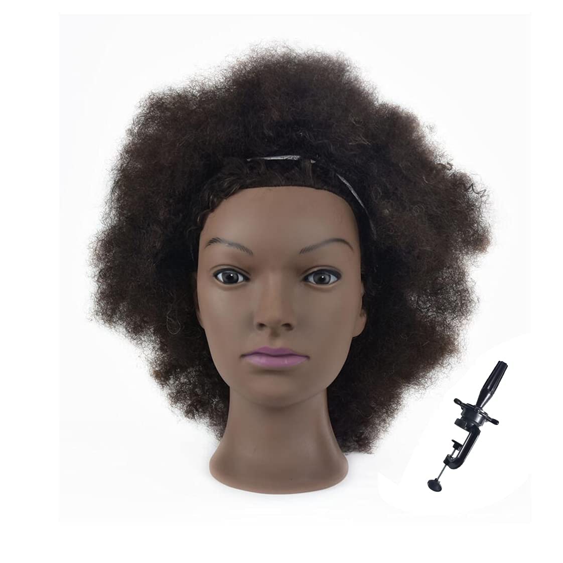 XT 10' Afro Mannequin Head 100 Human Hair Cosmetology Manikin Head