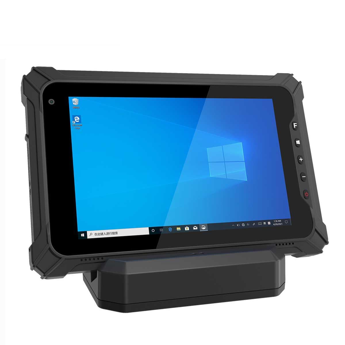 8-calowy wytrzymały tablet z systemem Windows 11 Pro, 8 GB + 128 GB przemysłowe tablety i ładowarka dokująca, N5100 7,6 V 5000 mAh, tablet roboczy 700 nitów, 4G,2D Barcode Scanner