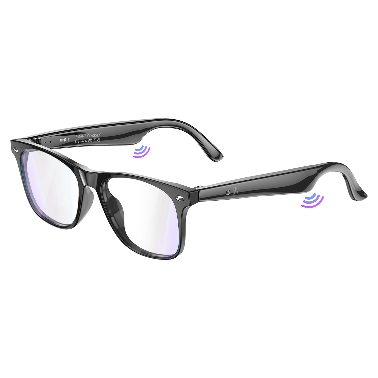 Smart Glasses with 130+ Translation, AI Glasses with Music and Call Control Volumn Up and Down, 170mAh Multifunctional Bluetooth Smart Glass for Men Women