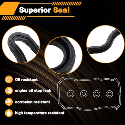 Image of Valve Cover Gasket with 4 Spark Seal, Replace VS50777R | Compatible with 2007-2012 Nissan Altima /Rogue /Sentra 2.5L Engine Code QR25DE