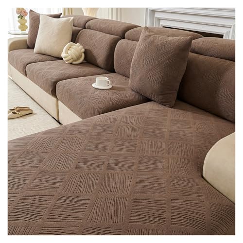 High Stretch 1-5 Seater Sofa Covers With Shower Cap Fastening Design - Checkered Texture Super Soft Couch Slipcover, Non-Slip Furniture Protector(Style 1,Backrest S (L 55-70cm x W 25-35cm))