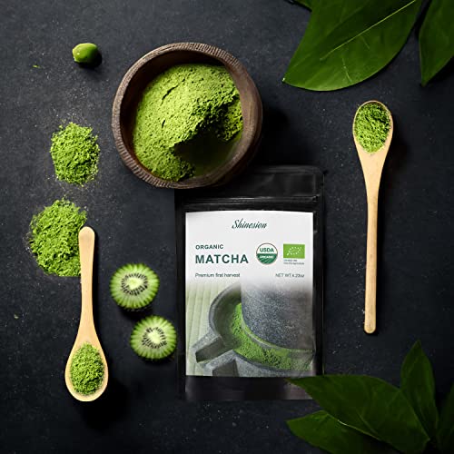 Shinesion Matcha Green Tea Powder, Culinary Grade, 100% Pure Organic Matcha For Smoothies, Latte And Baking, Non-Gmo, Glutenfree, Vegan, Unsweetened (4.23Oz) #TOP5