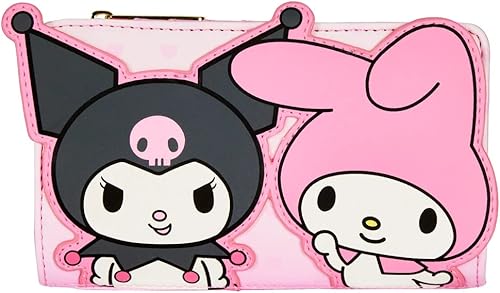 Loungefly Sanrio My Melody and Kuromi Billetera, Bifold, Rosa, Rosado
