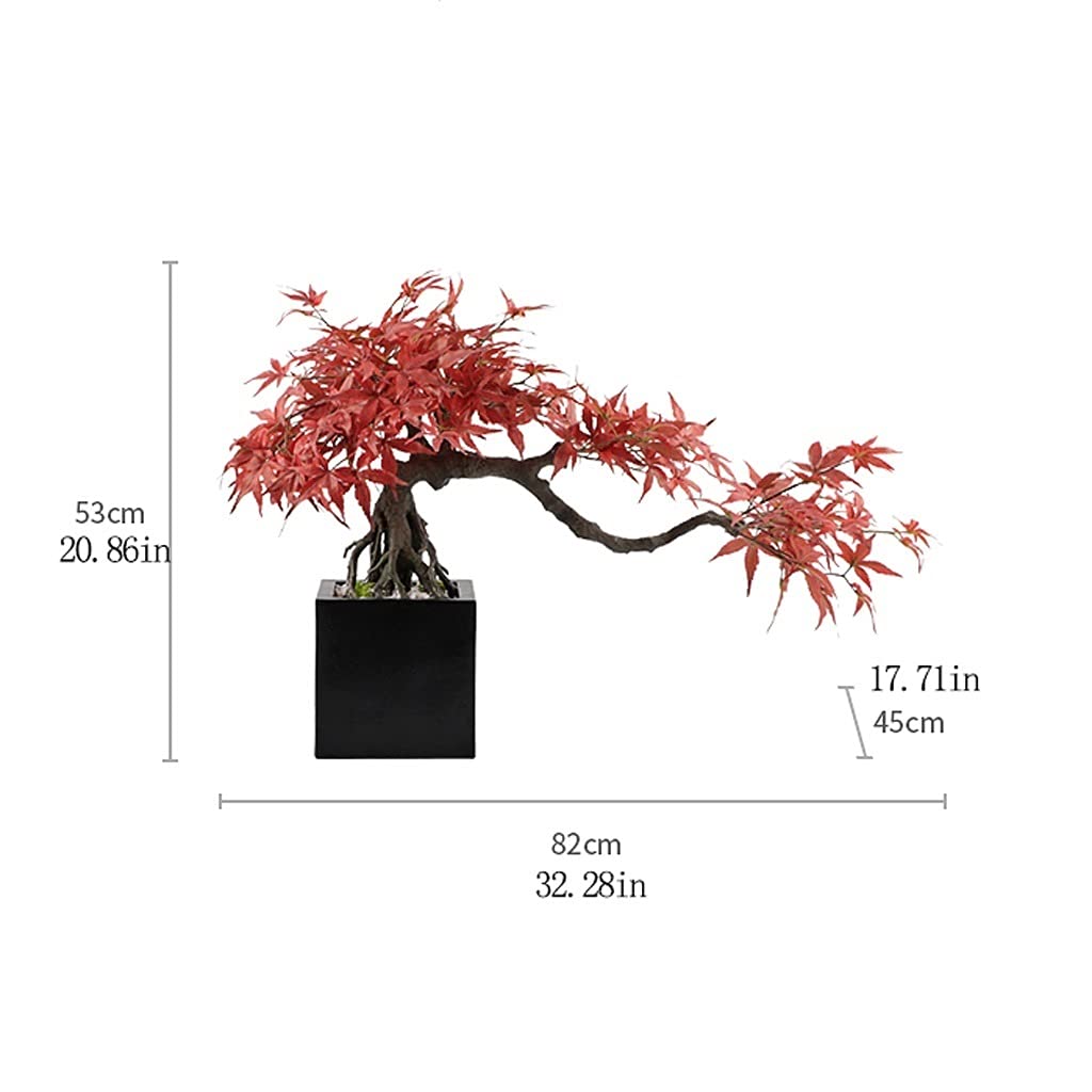 Bonsaï Artificiel Simulation Artificielle Rouge érable Fausse Plante for Salon Bureau et Ornements de Faux Maison Plantes Faux Arbre D'intérieur
