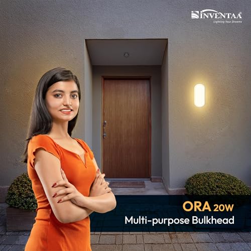 Image of INVENTAA ORA 20W Outdoor Wall Lights Waterproof 20W (2 Pack) Balcony Lights for Wall Light Home Outdoor Lights | Bulkhead Light Outdoor Wall Lamp for Home Wall Outdoor Lights Waterproof (Cool White)