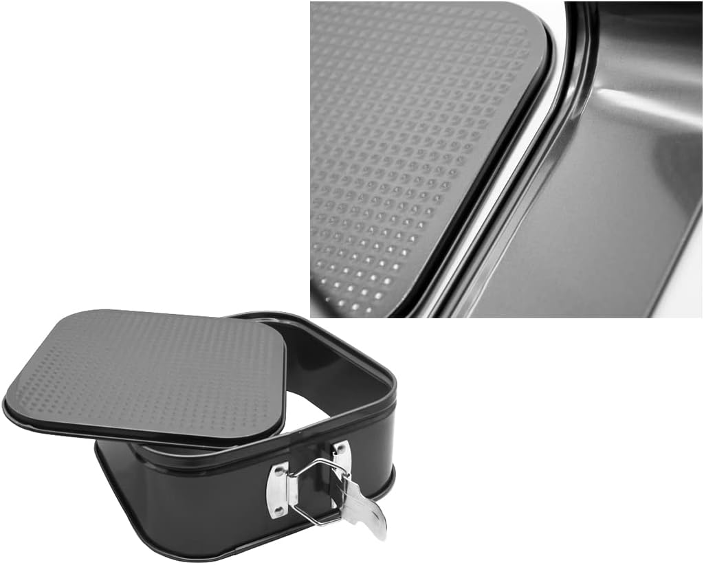 1 Piece Square Springform Cake Tin for Baking Non Stick, Pudding Pan, Bake Tin for Cake, Carbon Steel, 22 cm