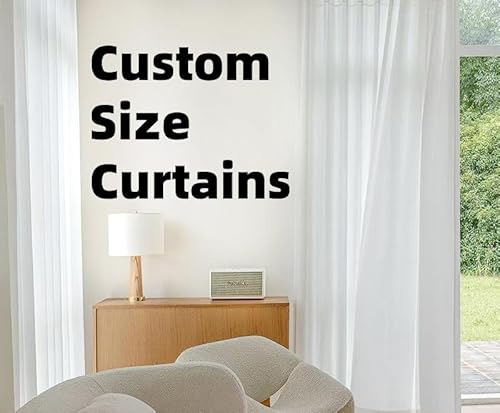 SINCERE Custom Size Curtains Sheer, Tailor Made Semi-Sheer Drapery Panel Indoor Outdoor, Bespoke Canopy Bed Curtain Living Room Loft Small Large Window Treatment,Cut to Fit Length Width Scarf Valances