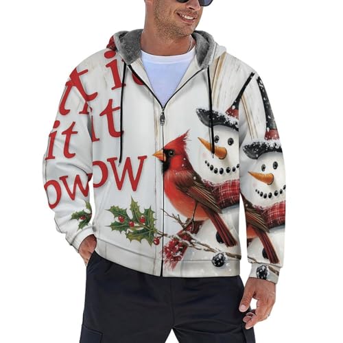 Sweat à capuche zippé pour homme avec motif bonhomme de neige