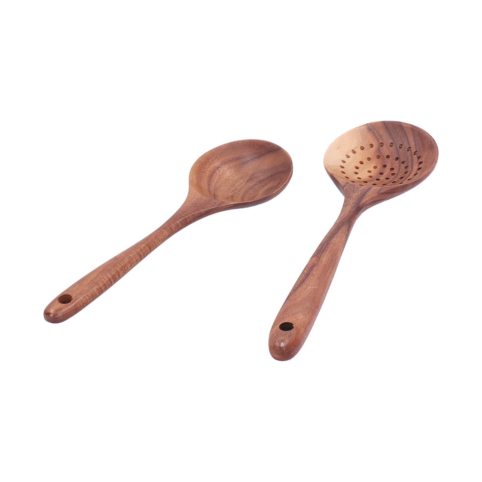 Set di Spatole e Cucchiai da Cucina, Utensili in Legno per Cucinare, Set di Utensili da Cucina, Utensili da Cucina con Manico Lungo per Uso Domestico con Padelle Antiaderenti, Set di Utensili da Cucin