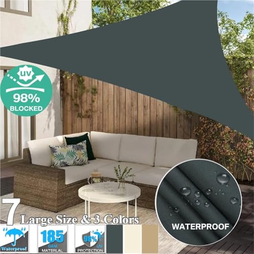 Voile d'ombrage triangulaire imperméable pour protéger la terrasse de la pluie fine - 4
