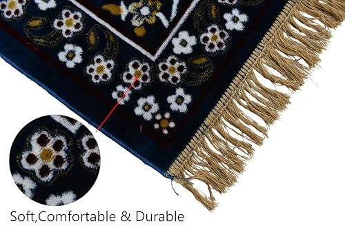 Image of Janamaz Prayer Mat - Turkey Soft Velvet Namaz Mat | Premium Aasan for Daily Salah, Janimaz Namaz, Comfortable & Durable Prayer Mat | 44x27 Inch, (18)