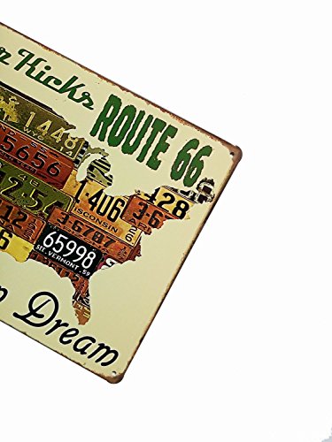 Erlood Route 66 Decor Us Road License - Metal Bar Wall Plaque Retro Vintage Tin Sign 12 X 8 #TOP3