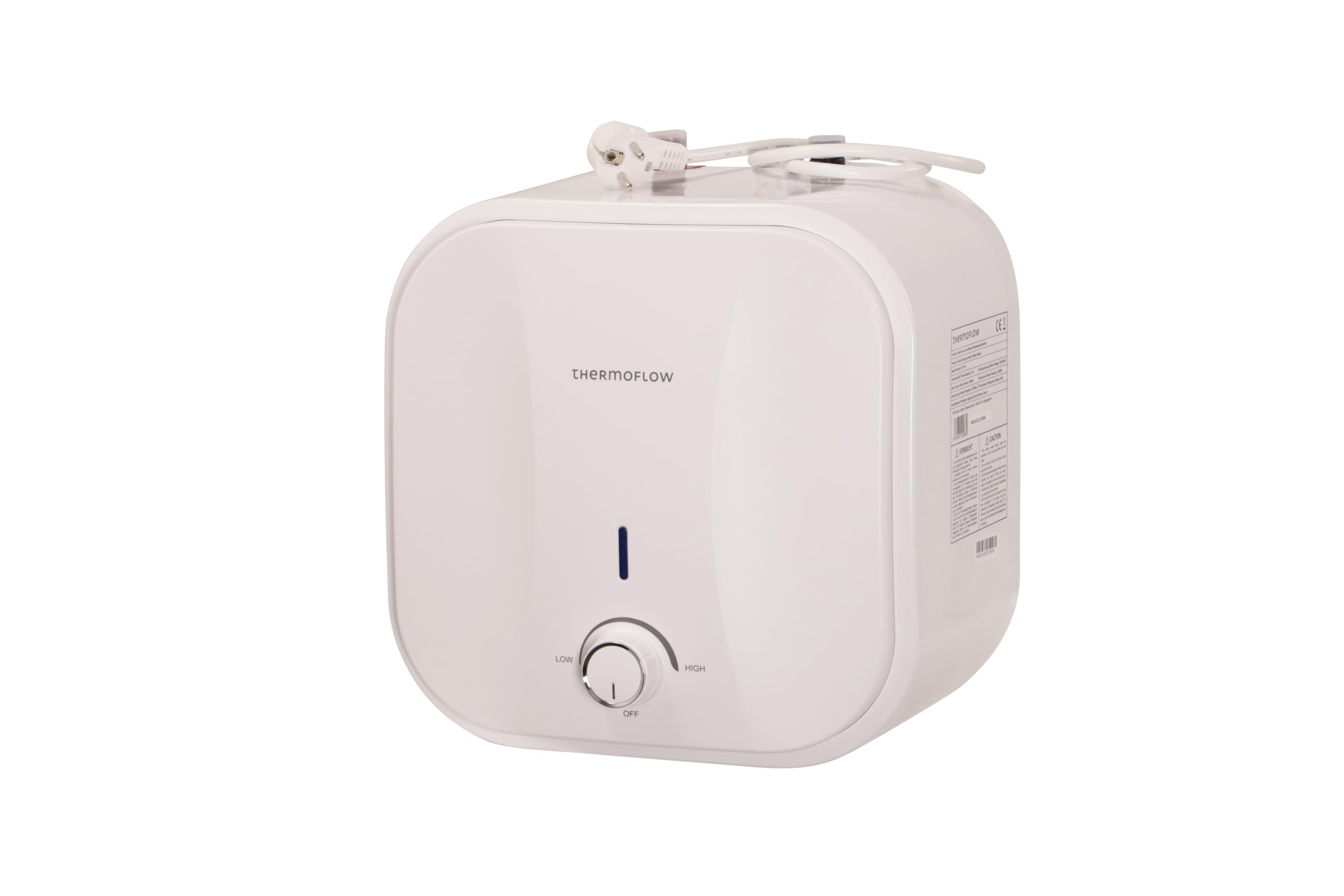 Thermoflow DS 10U - Calentador de agua caliente (10 L, conexión G 1/2", 30-65 °C, 65 °C en 21 min)